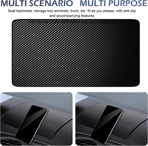 lekiliky 2PCS Car Dashboard Anti-Slip Mat, PU Scratch-Resistant & Weather Resistance Vehicle Console Storage Pad