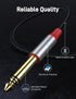 3.5mm 1/8" 6.35mm 1/4" 6.6FT, TRS to Double TS Mono Y Cable Splitter Cable, Gold Plated for Phone iPod Laptop