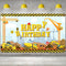 Irenare Happy Birthday Backdrop Dump Truck Excavator Crane Banner Photography Studio Props Cake Table Decorations