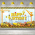 Irenare Happy Birthday Backdrop Dump Truck Excavator Crane Banner Photography Studio Props Cake Table Decorations