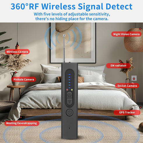 Hidden Camera Detectors, Portable Spy Camera Detector, RF Detector, Hidden Bug and Camera Detector for Travel and Hotel