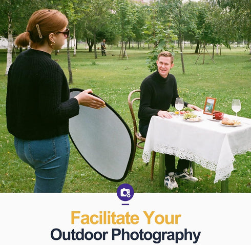 EMART 24’’ (60cm) Light Reflectors 5 in 1 Collapsible Photography Reflector with Bag for Studio Video Photography
