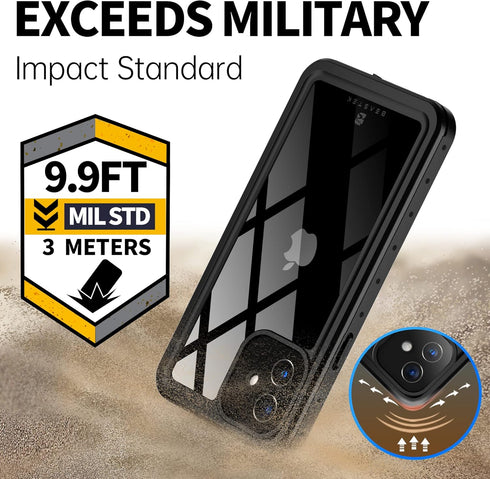 BEASTEK iPhone 12 Mini Waterproof Case, NRE Series Shockproof Dustproof IP68 with Screen Protector
