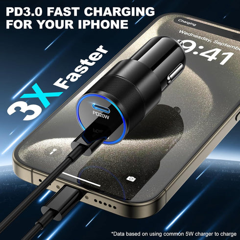 USB C Car Charger 40W, OKRAY 3-Pack 2-Port Type C Fast Charging Car Charger for iPhone 15/14 Pro Max Plus