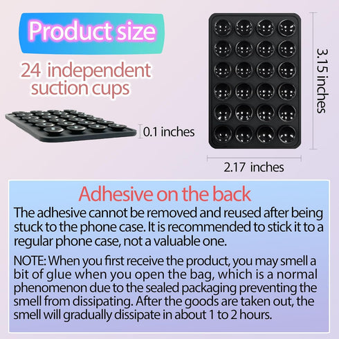 2PCS Silicone Suction Phone Case Mount, Non-Slip Suction Cup Holder for Selfies and Videos, Sticky for Cell Phone