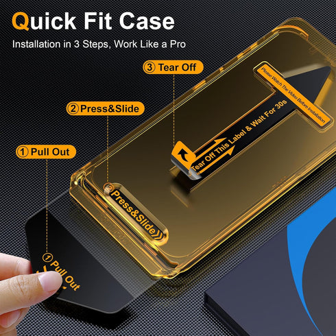 2 Pack for iPhone 15 Pro Max 6.7inch Matte Glass Screen Protector, Auto Dust Removal Easy Installation, Anti Glare Anti Fingerprint Tempered Glass Film, Dynamic Island Compatible, Case Friendly