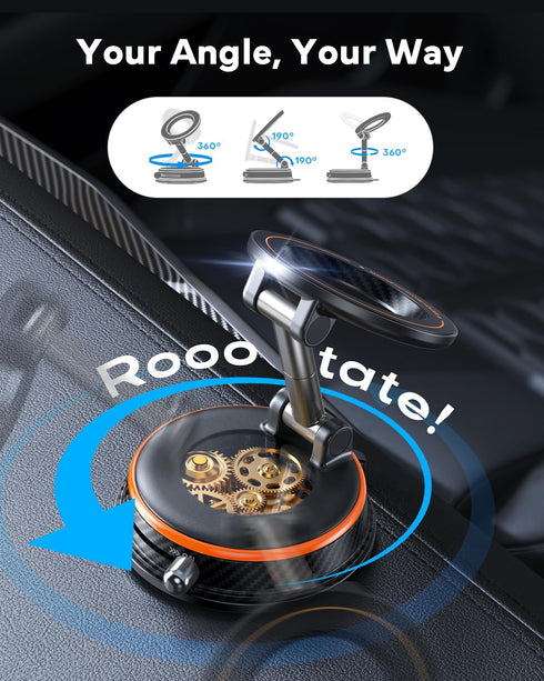 Peerock 98LBS 360 Pro Vacuum Magnetic Car Phone Holder for Magsafe Strong Suction Cup Phone Mount for Car Dashboard