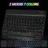 Ultra-Slim Bluetooth Keyboard and Mouse Portable Mini Wireless Keyboard Rechargeable 7-Color Backlit for Apple iPad iPhone Samsung Tablet iPhone Smartphone iOS Android Windows, Round Keys Black
