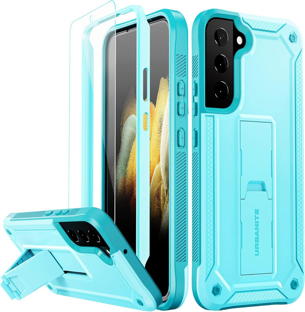 URBANITE Military Grade Case for Samsung Galaxy S22 Plus 5G, Dual Layer Shockproof Cover with Screen Protector (Sky