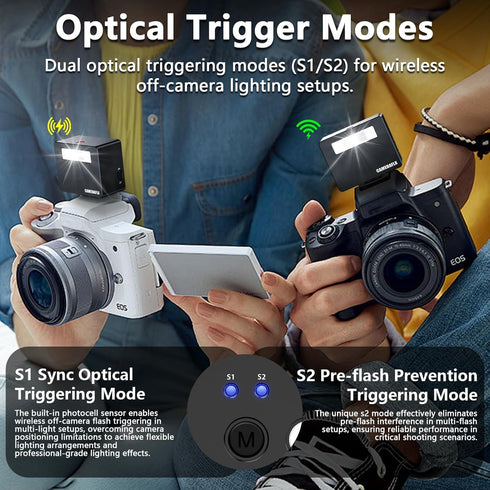 CAMEDAFLX CF1 GN15,7 GR3/Canon/Nikon/Sony ZV1/Fuji/Mini Mini Camera Flash Aluminum Camera Flash Power Levels Hot Shoe