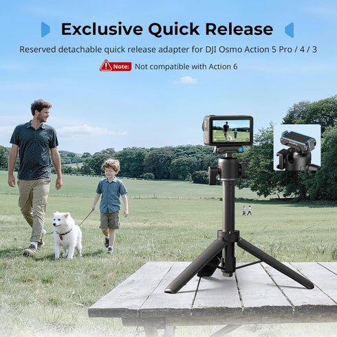 SMALLRIG 7.8-21.6in 360 5 Pro/4, 1/4-20" 13/12/11, 5435 Action Camera Selfie Stick Tripod, Extendable, Ball Head, Cold