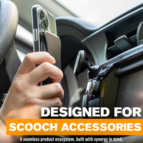 Scooch Magnetic Phone Mount for Car, Adjustable Magnetic Holder for Any Smartphone, Works Best with Cases, 2022 Model