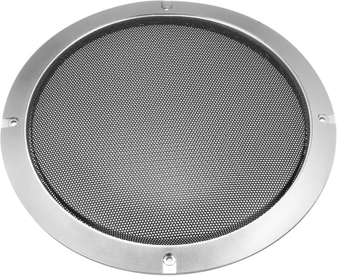 X AUTOHAUX 8" Round Speaker Grille Cover Mesh Trim, Silver Tone Subwoofer Grille Horn Protective Guard for Car Stereo