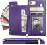 Bocasal Crossbody Wallet Case for iPhone SE 2022/SE 2020/7/8, Card Holder, Zipper Slot, Shockproof Purse Cover (Purple)