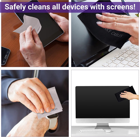 Swanky Computer Screen Cleaner Kit: Set of 2 Electronic Cleaner Spray 2 oz + 4 Microfiber Cleaning Cloths