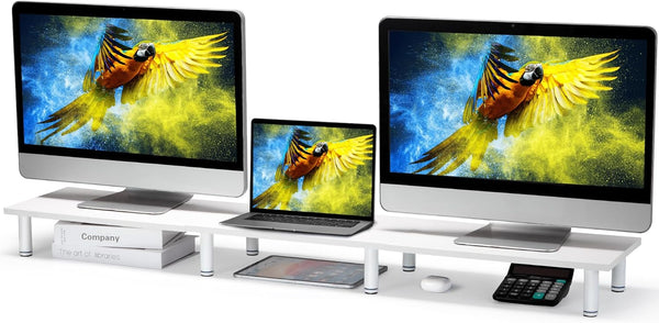 La Jaco 47 Inch Extra-Long Dual Monitor Stand Riser for 2 Monitors,
