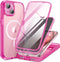 TIESZEN iPhone 15 Case - Fluorescent Pink, Dustproof, MagSafe Compatible, 9H Tempered Glass & Privacy Screen Protectors.