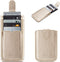 Phone Card Holder RFID Sleeve, PU Leather Back Stick-On Wallet for 5 Cards, Cash for iPhone/Android/Samsung (Gold)