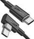 SUNGUY USB-C to USB-C Cable, 2-Pack 1.5FT Right Angle 60W PD USB C Charger Cable for iPhone 15/15 Plus/15 Pro/15 Pro