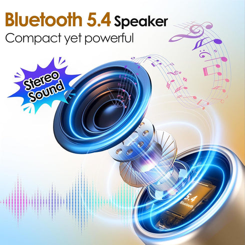 Keransean BT5.4, 12H Mini Bluetooth Speaker with Battery Life & Noise Reduction Mic Portable Wireless Speakers