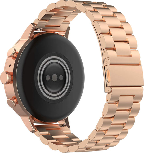 FitTurn Bands Compatible with AIKELA Smartwatch, Stainless Steel Replacement Strap Buckle Metal Wrist Band