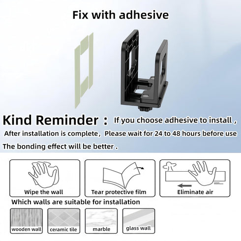 RUDDLIN Cable Box Mount, Adjustable Wall Mount Holder Fits Small and Narrow Devices, WiFi Router, Modem, Cable Boxes