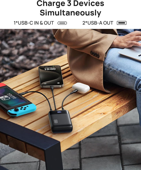 INIU Power Bank 20000mAh, Smallest 22.5W Portable Charger, USB C in&Output Fast Charging Mini Battery Pack for iPhone