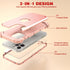 IDweel iPhone 12 Pro Max Case with Screen Protector, Hybrid 3 in 1 Shockproof Slim Heavy Duty Protection, Rose Gold