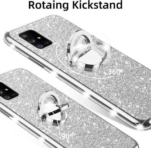 nancheng for Samsung Galaxy A71 5G Case with Ring Stand Strap, Shockproof Protection Cover