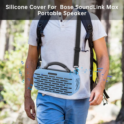 Protective Cover Carrying Silicone Case for Bose SoundLink Max Portable Speaker (Blue)