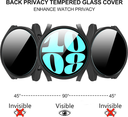 Suoman 4+4 Pack for Samsung Galaxy Watch 6 44mm, Privacy Screen Protector + HD Screen Protector Cover Set