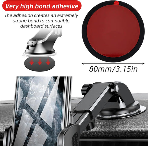 MBAIYO 4Pcs 3.15" Dashboard Pad Mounting Disk for Suction Cup Phone Mount, Round Double-Sided Pads Ultra Sticky