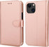 Bocasal 13 5G 6.1 inch Detachable Wallet Case for iPhone RFID Blocking Card Slots Holder Premium PU Leather Magnetic
