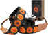 Padwa Lifestyle Hollow Crochet Orange Daisy Camera Strap - Double Layer Cowhide