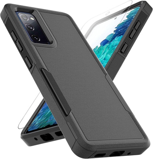 for Samsung Galaxy S20 FE 5G Case, Dual Layer Heavy Duty Protective Cover with Screen Protector