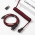 5-Pin GX16 Keychron Premium Coiled USB-C Angled Red Cable, Detachable Metal Connector, USB-A Adapter, Double-Sleeved
