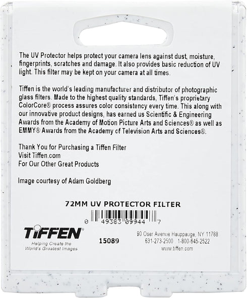Tiffen 72UVP 72mm UV Protection Filter, Black