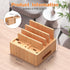 Pezin & Hulin Bamboo Charging Station Organizer for Multiple Devices, Desktop Docking Station with 5 Cables, NO Charger