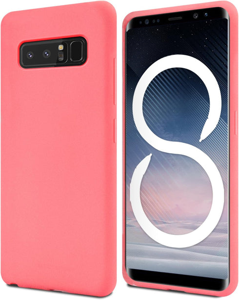 GOOSPERY Soft Feeling Jelly Case for Samsung Galaxy Note 8 (2017) - Silky Slim Bumper Cover (Flamingo)