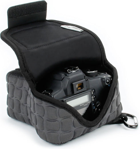 USA Gear DSLR Camera Case/SLR Sleeve with Zippered Accessory Storage, Neoprene & Holster Loop