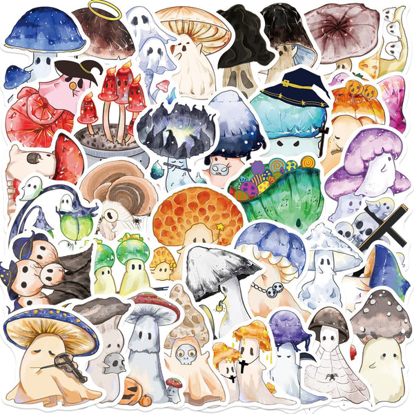 YOXYL 50pcs Cute Mushroom Stickers for Teen, Waterproof Vinyl Decal for Girl Kids