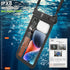 Tekcoo Large Capacity Waterproof Phone Case, IPX8 2-Pack Black Pouch for iPhone 15/14/13/12/11 Pro Max, Galaxy S24 Ultra