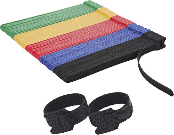 150 PCS Fastening Cable Ties Reusable, Multi-purpose 8 in Cable Management Ties with Hook and Loop