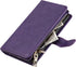 Jaorty Wallet Case for iPhone XR, 9 Card Slots, Wrist Strap, Zipper Cash Pocket, Magnetic Leather Cover, Purple