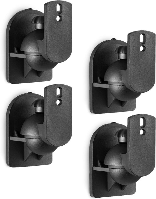 WALI Speaker Wall Mounts, Bookshelf Speaker Wall Mount Brackets, Surround Sound Speaker Mounts, 4 Pack, Black