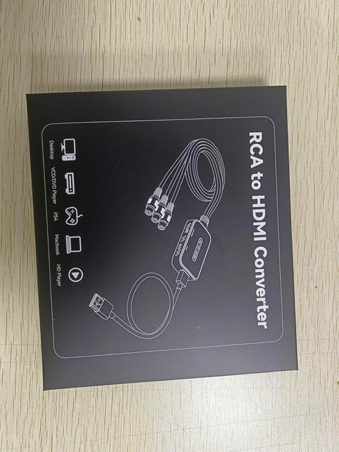 RCA to HDMI Converter, Viagkiki AV to HDMI Adapter for PS1, PS2, PS3, Xbox, VHS, Black-Ray DVD Players