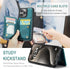 iPhone 15 Pro Wallet Case with Card Holder, RFID Blocking, Durable Kickstand Shockproof Phone Case for Women Men
