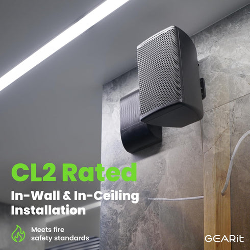 GearIT 12/2 Speaker Wire (20 Feet), 12AWG Gauge Fire Safety in Wall Rated Audio Speaker Wire Cable