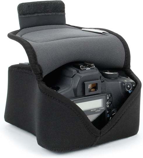 USA Gear DSLR Camera Case/SLR Sleeve with Zippered Accessory Storage, Flexible Neoprene & Holster Belt Loop, Compatible