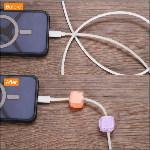 6Pcs MECCANIXITY Magnetic Cable Clips, Self-Adhesive Cable Management Clamp Cord Organizer for Charging Cable, Computer